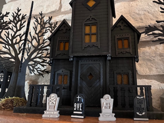 Miniature ceramic resin headstones | Halloween decor | plant accessories