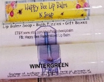 All natural lip balm/ WINTERGREEN/ flavored lip balm