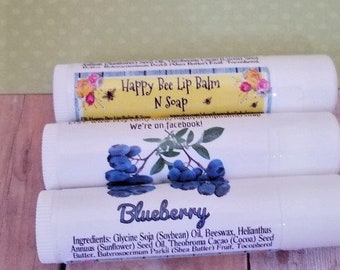 All natural lip balm/ BLUEBERRY/ flavored lip balm/ chapstick