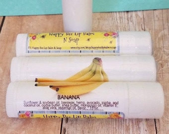 Lip balm All Natural Banana Lip Balm with Beeswax & Shea Butter
