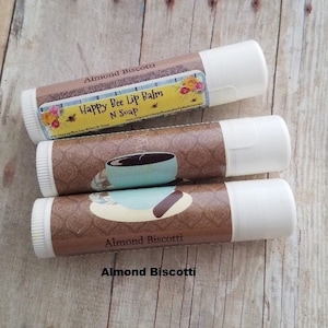 All natural lip balm/ ALMOND BISCOTTI/ flavored lip balm/ chapstick/ beeswax lip balm