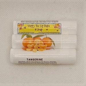 All natural lip balm/ TANGERINE/ flavored lip balm/ chapstick
