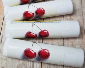 Lip balm All Natural Cherry Lip Balm: Beeswax, Shea & Mongongo Oil