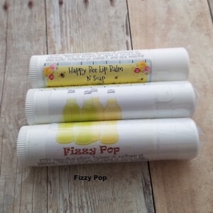 Fizzy Pop Flavored Lip Balm: All Natural Beeswax Formula