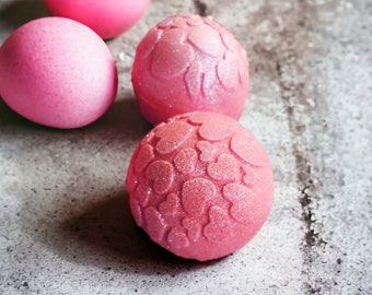 PINK BATH BOMB/ hearts bath bomb / Winter Fairy Scent/ 9 oz/ heart bath bomb bath bombs for kids/ valentine gifts