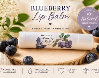 Lip balm All Natural Blueberry Lip Balm: Beeswax, Shea Butter