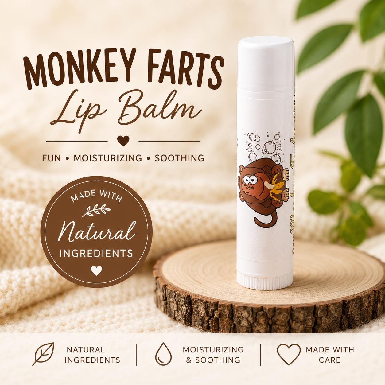 glutathione farts Lip Balm Monkey Flavored Lip Balm: All Natural Beeswax Glutanex