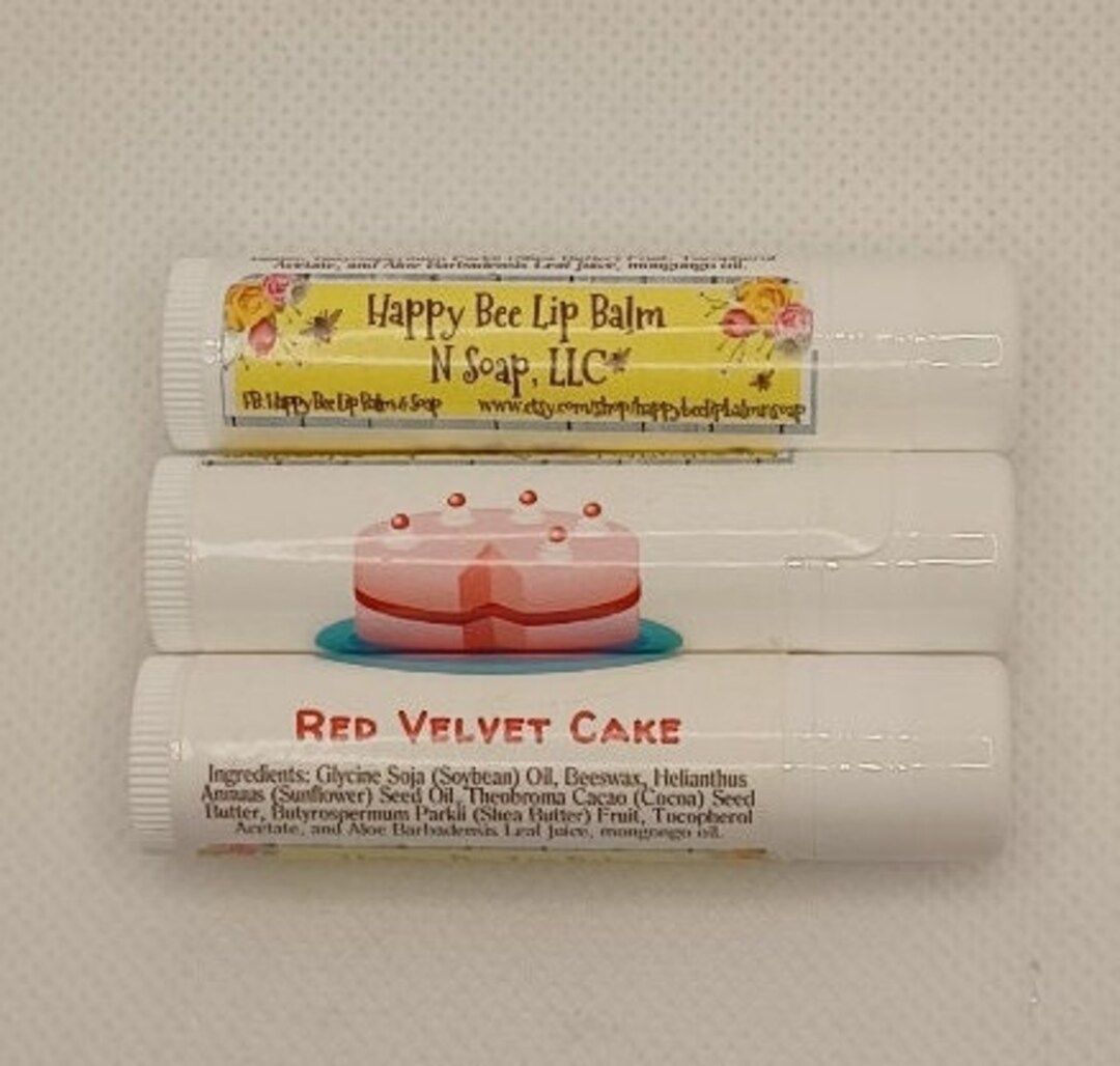All Natural Lip Balm/ RED VELVET CAKE/ Flavored Lip Balm/ Etsy
