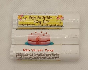 All natural lip balm/ RED VELVET CAKE/ flavored lip balm/ chapstick