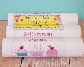 All natural lip balm/ BUTTERCREAM CUPCAKE/ flavored lip balm/ chapstick