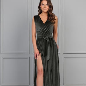 Women Velvet Dress Bridesmaid Velvet Dress Sleeveless Maxi Dress Formal Velvet Dress