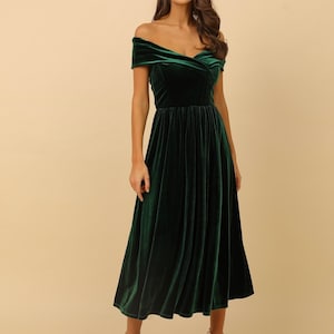 etsy green velvet dress Green Velvet Maxi Dress