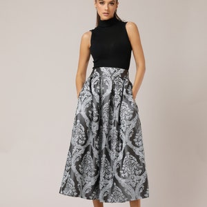 Ball Skirt, Jacquard Skirt, Formal Skirt, Long Skirt, High Waist Skirt, Evening Skirt, Khaki Skirt, Skirt With Pockets, Woman Skirt With Pleats, Party Skirt, Elegant Skirt, Party Wear, Wedding Guest Skirt,
midi skirt, stage skirt, cocktail skirt