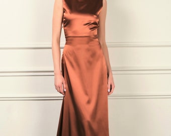 rust prom dress