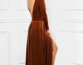 dark orange maxi dress