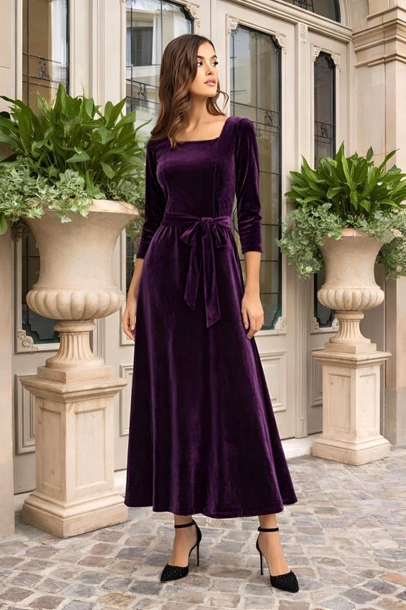 plum midi dress wedding guest Plum Wedding Guest Dresses