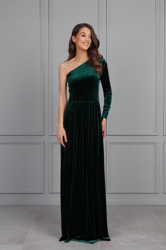 open lace back dress Sheath/Column Sleeveless One-Shoulder Ankle Length Wedding Guest Dress main image 1