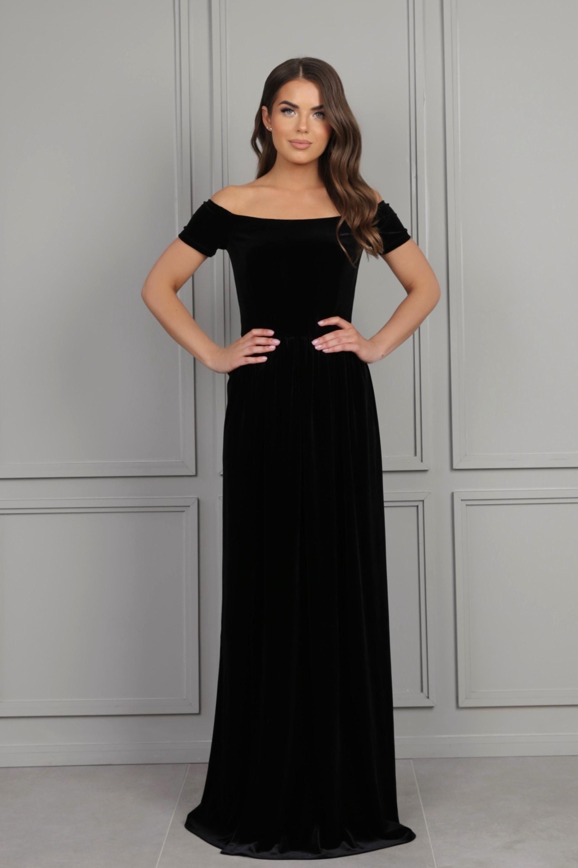 off the shoulder black velvet dress Prom Dresses Long Velvet Off Shoulder Bows Black Floor Length Formal Gowns