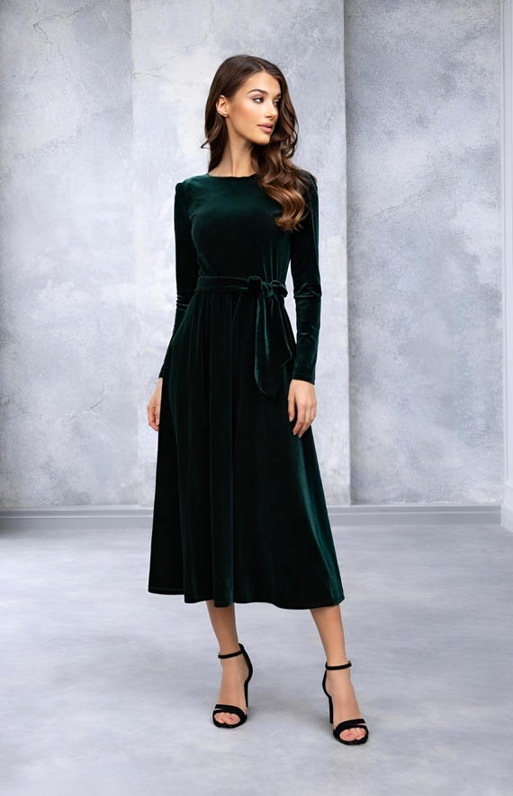 fitted lace wedding dress Burgundy Floral Long Sleeve Midi Dress - All Dresses main image 0