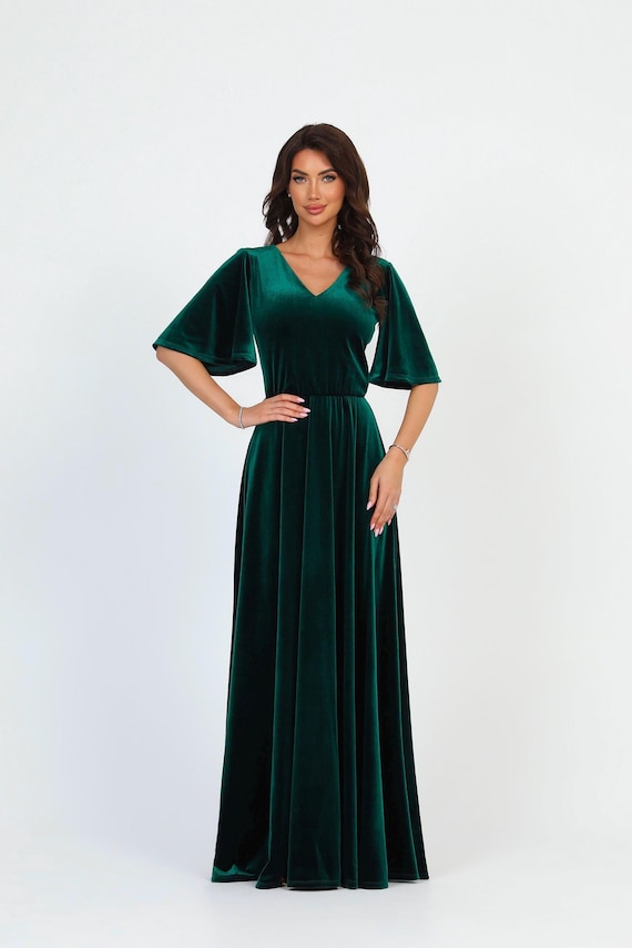 green velvet dress prom Dark Green Velvet Mermaid Long Evening Prom Dresses, Side Slit Custom Spaghetti Straps Prom Dresses, MR8313