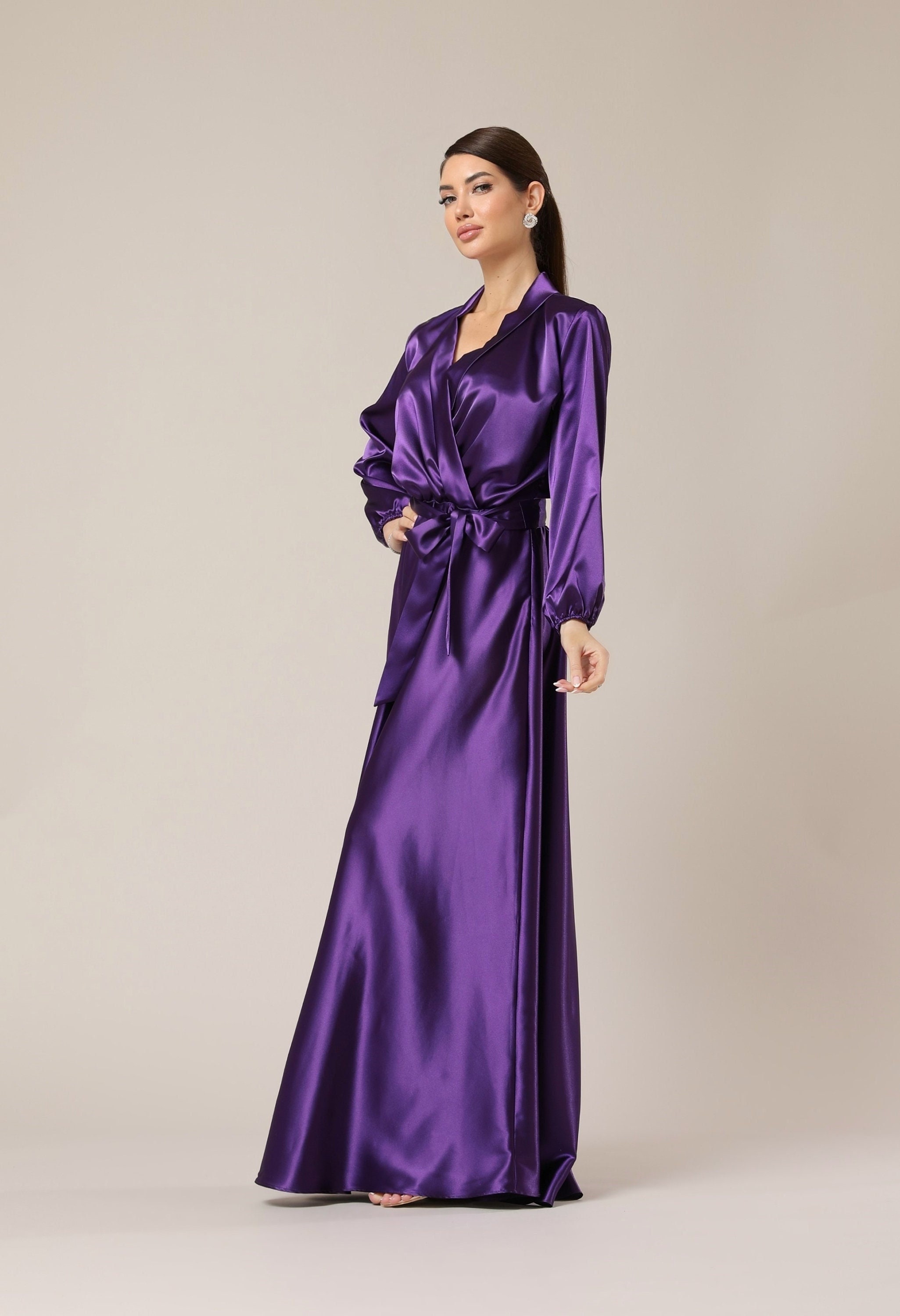 fitted lace wedding dress Floral Silk Midi Dress with Sheer Long Sleeves Silk Dresses for Women