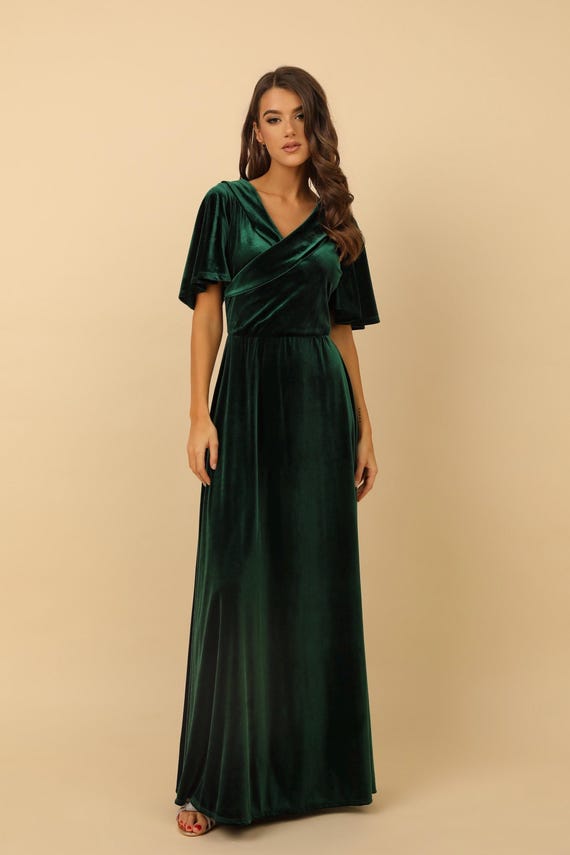 Taylor Swift Bridesmaid Dresses Long Green Velvet Dress Uk Hunter Green  Velvet Bridesmaid Dress A-Line