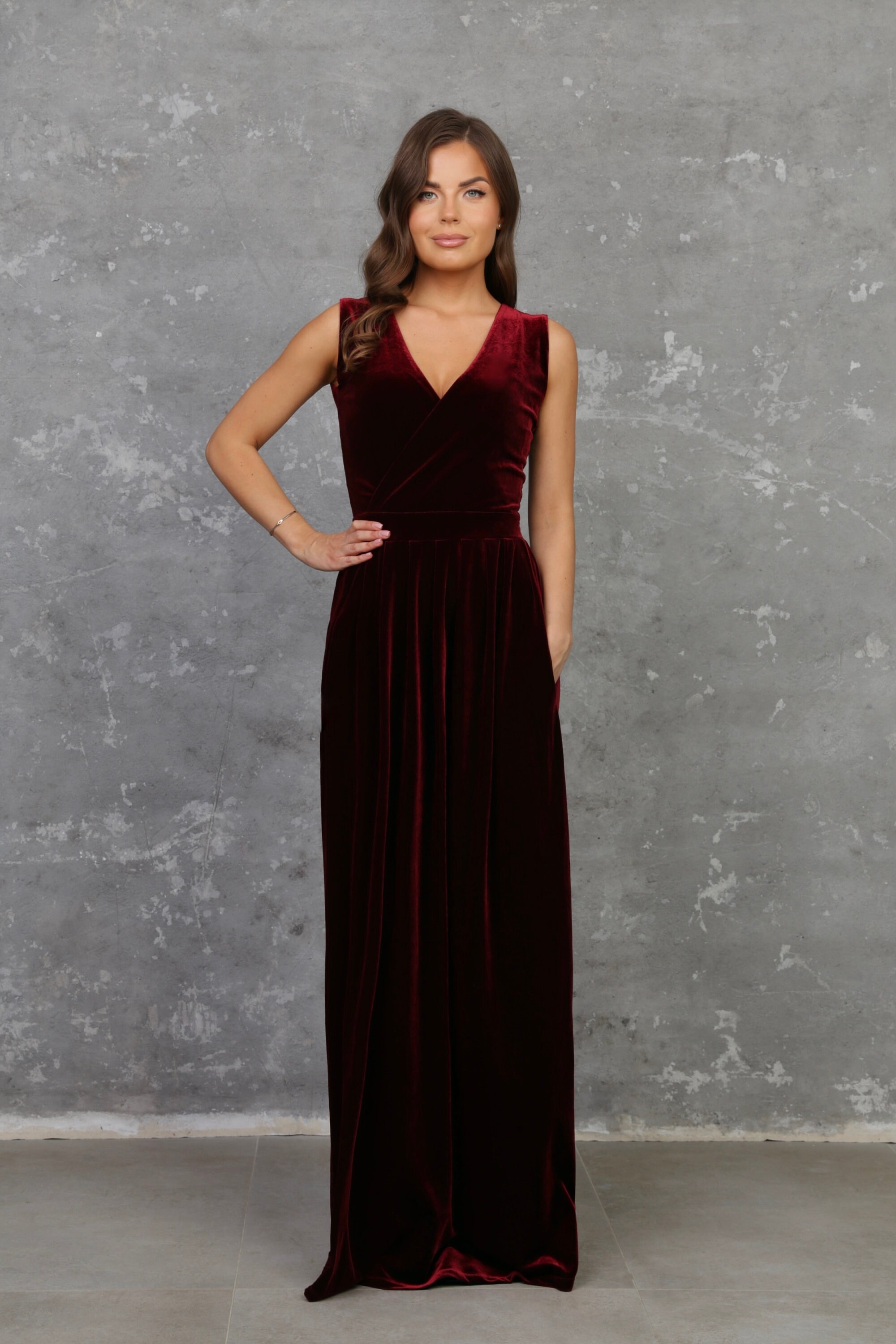princess polly baby blue dress Mermaid Trumpet Evening Gown Elegant Dress Formal Wedding Floor Length Short Sleeve V Neck Velvet With Pleats 2025 main image 0