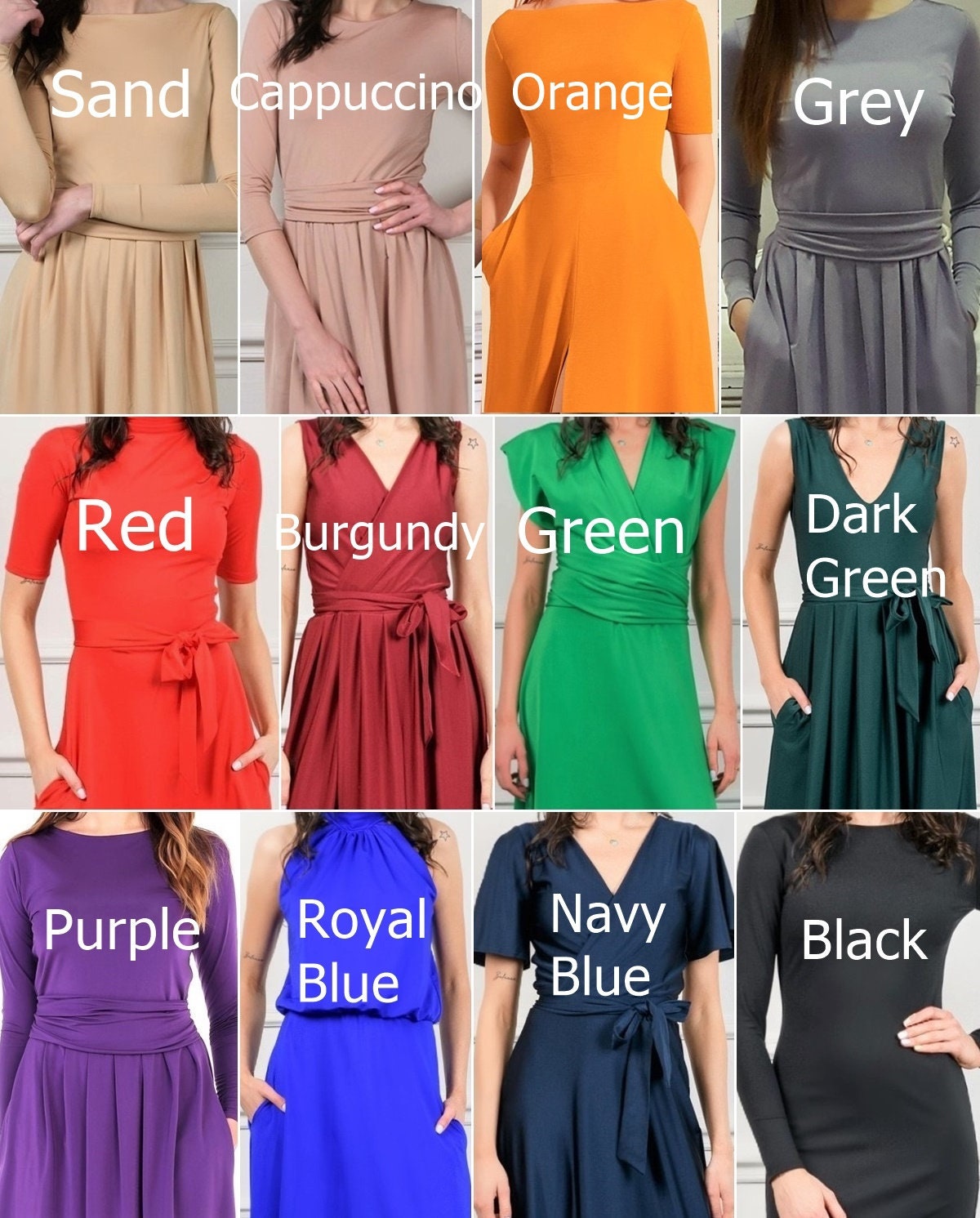 Royal Blue Maxi Dress 3/4 Sleeves Waistband High Wrap Slit | Etsy