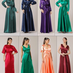 A-Line Floor-Length Satin Fabric formal dresses Bridesmaid Dresses evening gown Prom Dress