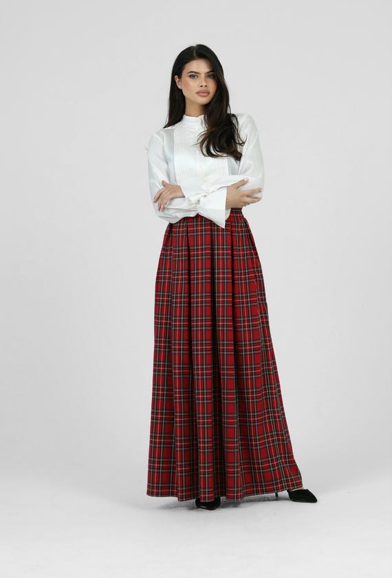 haek check pleated skirt【red】 Pleated Mini Skirt, Red Gingham - New Arrivals - The Blue