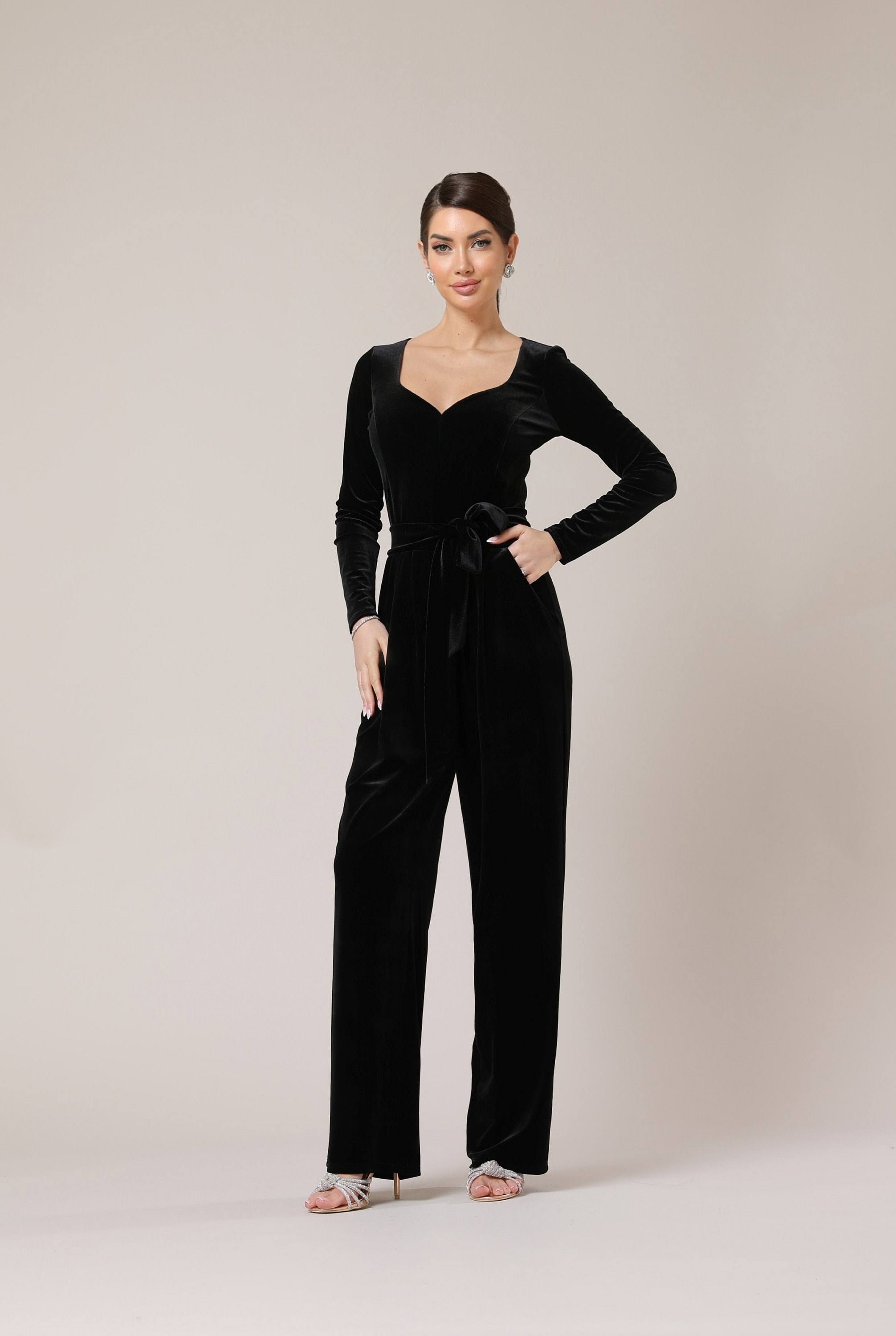 Sweetheart Neck Velvet Jumpsuit Women Black Jumpsuit - Etsy