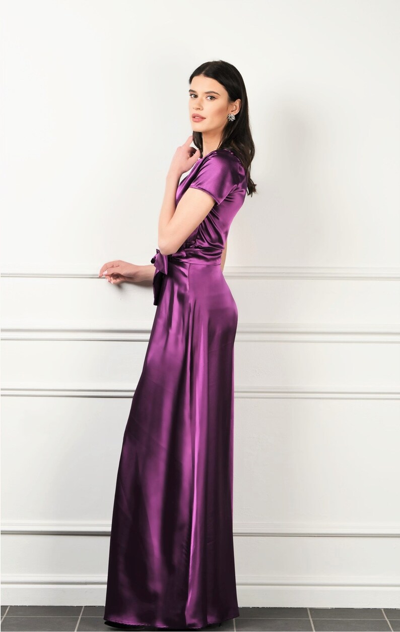 plum silk robe
