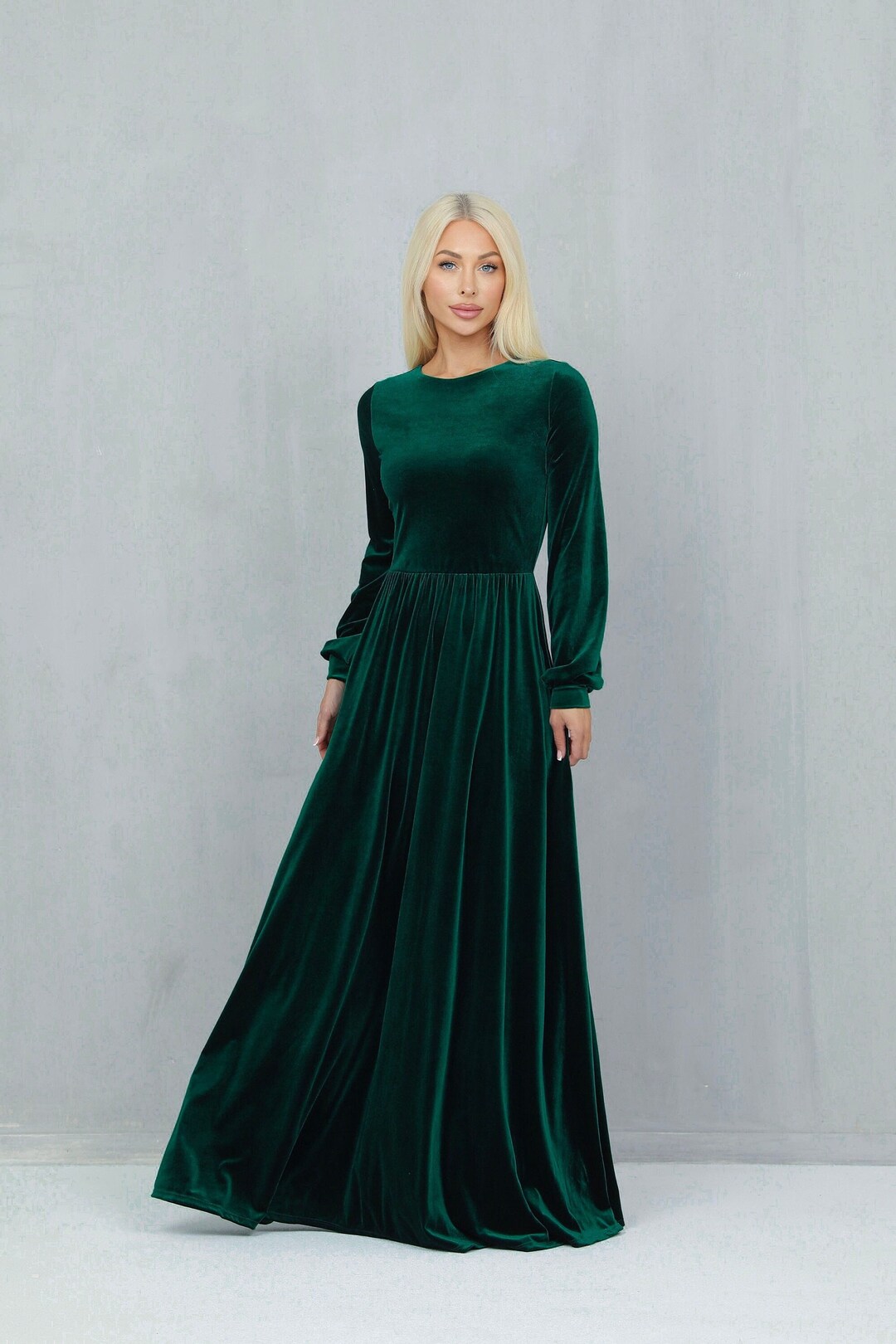Taylor Swift Green Velvet Dress Dark Green Velvet Dress Bridesmaid Dress  Formal Evening Gown  Dsir Couture