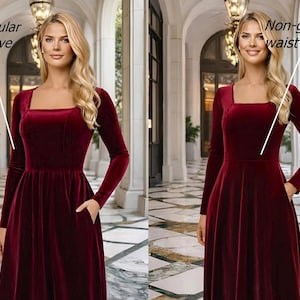 burgundy velvet dress for women