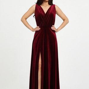 bridesmaid velvet dress, maxi dress, cocktail dress, long sleeve, burgundy dress, maid of honor, mother of the bride, bodycon dress, dress wedding guest, occasion dress, wedding dress, reception dress, elegant dress, formal dress, velvet long dress