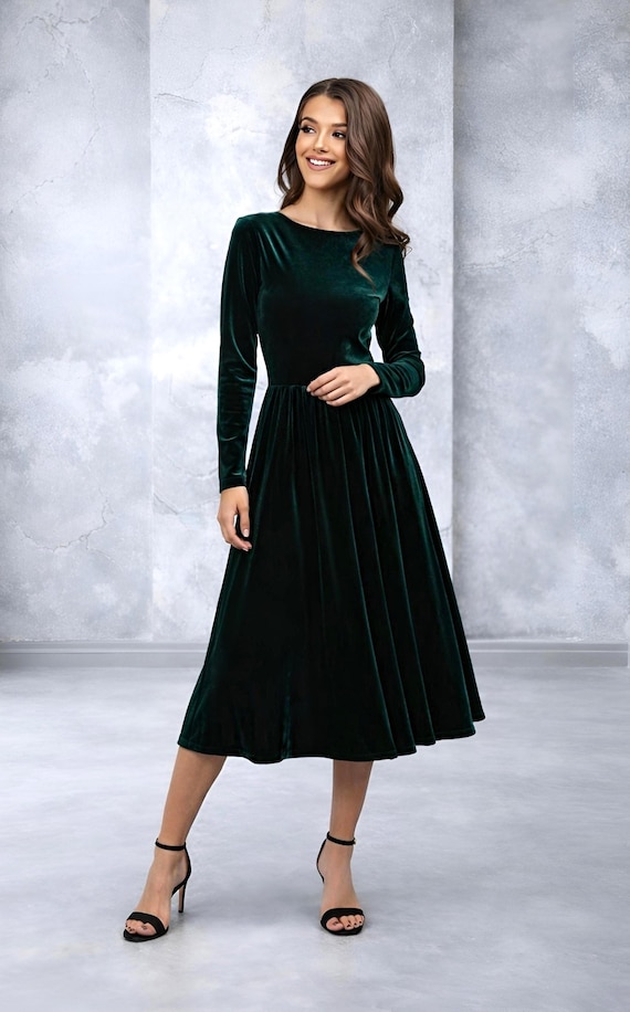 emerald green velvet midi dress Emerald Green Velvet Underwired Cross Front Midi Dress
