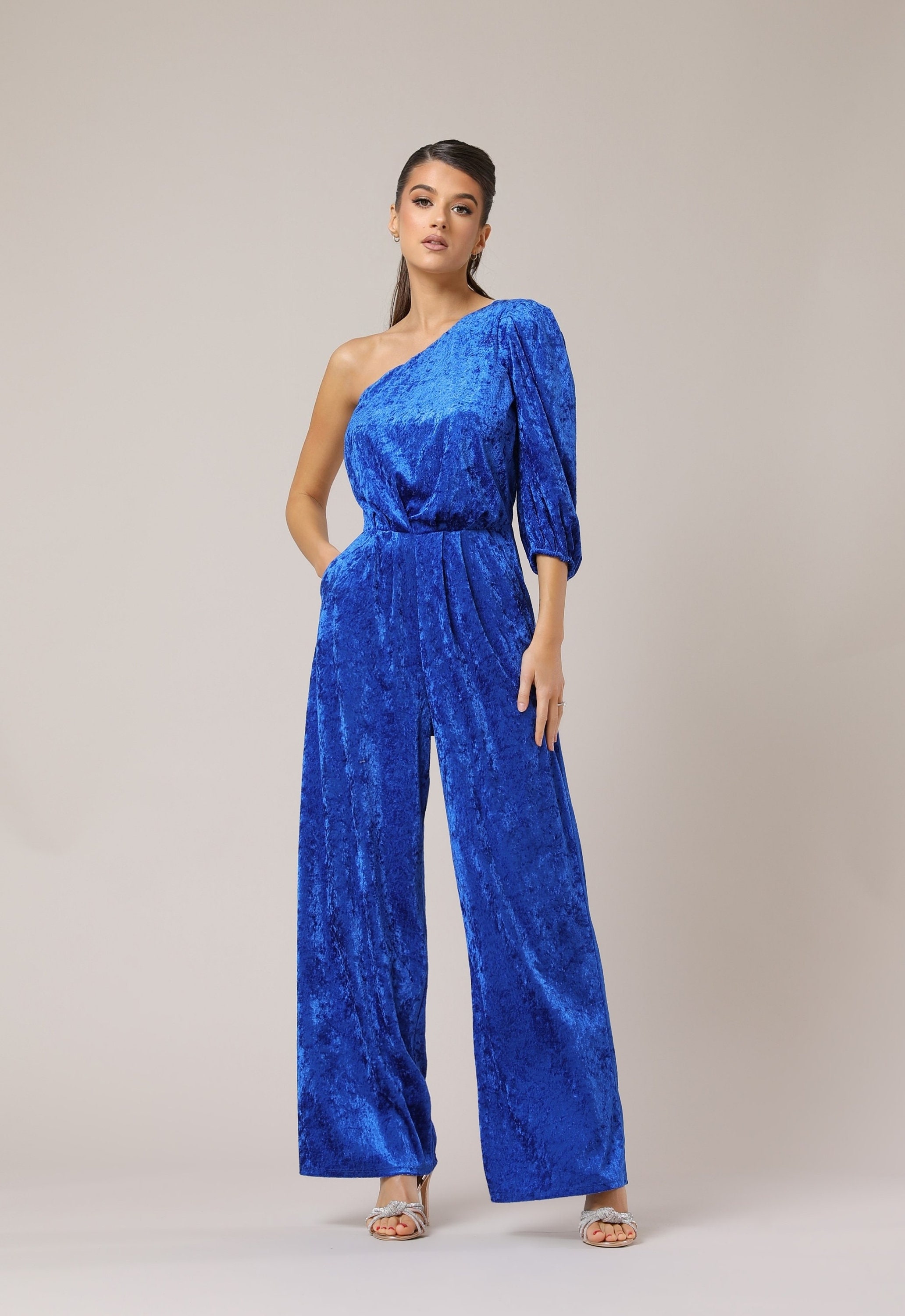 Royal Blue Jumpsuit, Jumpsuit for Women, Evening Jumpsuit, Bridesmaid  Velvet Jumpsuit, One Sleeve Formal Jumpsuit -  Canada