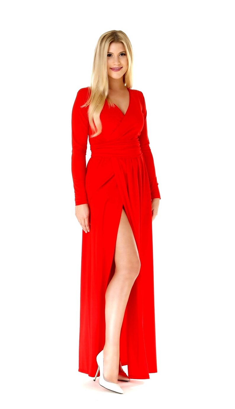 Red Dresses with Slit
