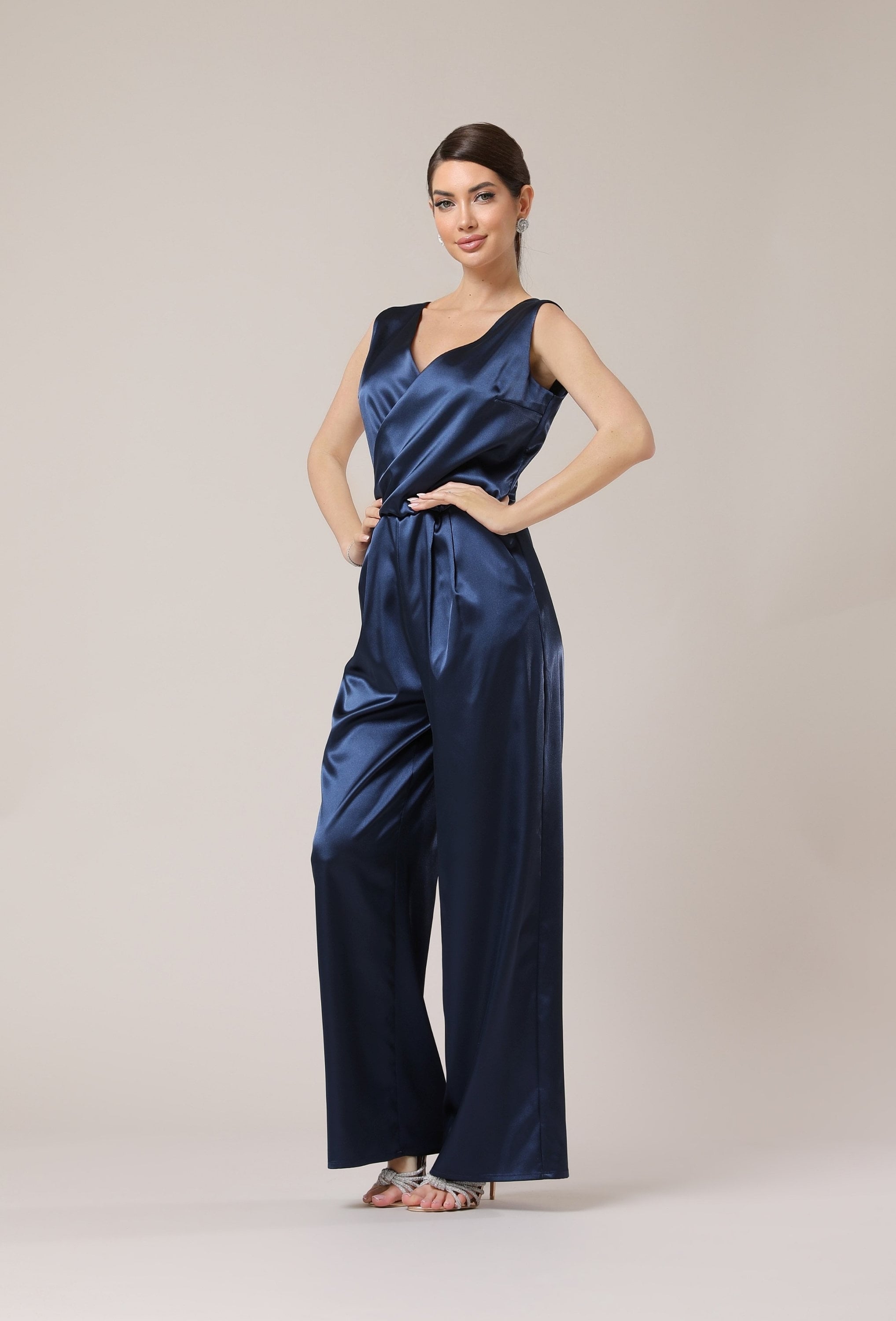 LONG SARONG PANTS JUMPSUIT - Navy blue