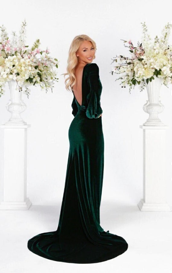 slim fit dress slacks Opulent Emerald Mermaid Dress– Teuta Matoshi main image 0