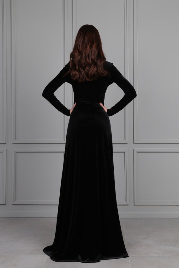 Formal black shop velvet dress