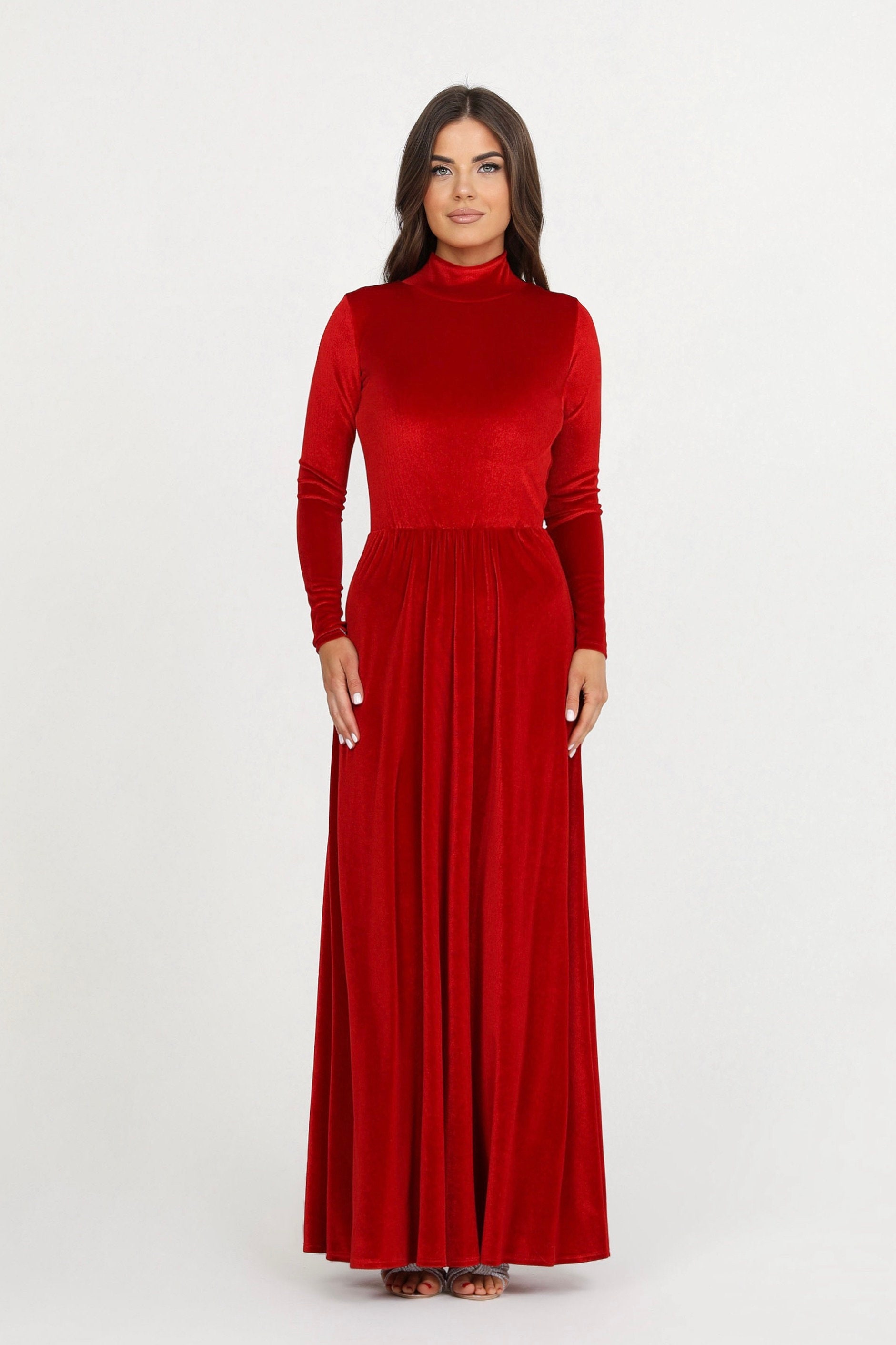 cut out halterneck maxi dress Erin | RED Halter-Neck Maxi Dress With Cut-Out Detail