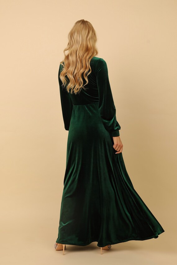 green emerald velvet dress Velvet Plus Size Dress Long Formal R&M Richards 3227W – The Dress Outlet main image 0