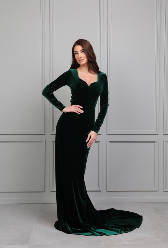 Dark Green Bridesmaid Maxi Dress With 