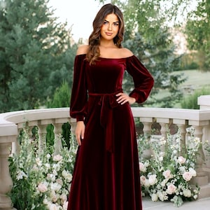maroon long sleeve maxi dress Long Sleeve Floral Lace Maxi Dress Burgundy