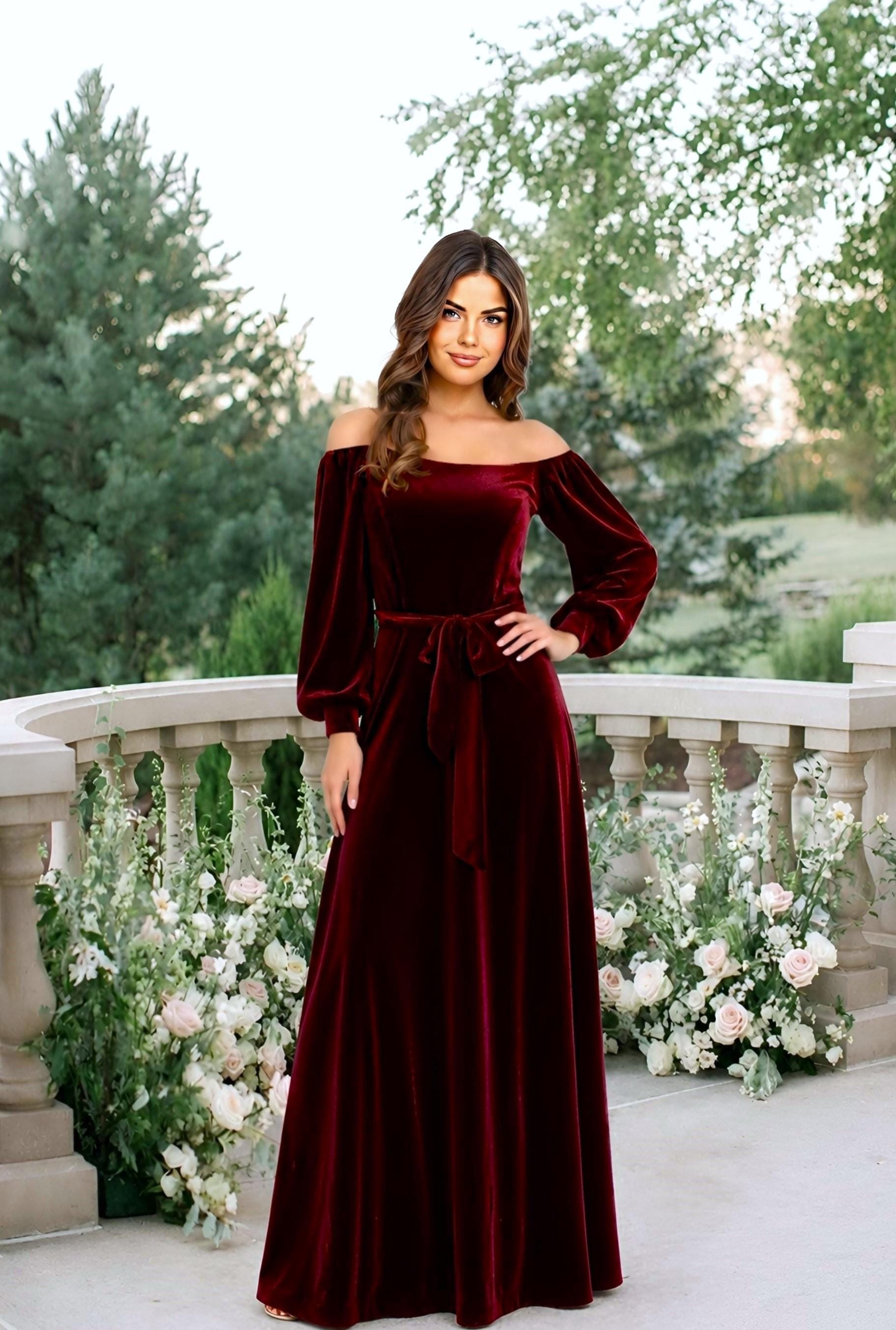 long burgundy off the shoulder dress Jovani 23398 Burgundy Off the Shoulder Mermaid Evening Dress