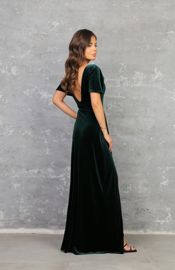 chinese dress ladies Waylynn Black Animal Print Burnout Velvet Detail Mesh Backless Maxi Dr