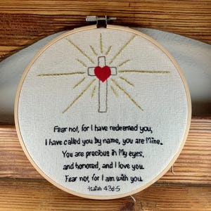 Scripture "Fear Not" Embroidery Pattern Downloadable PDF