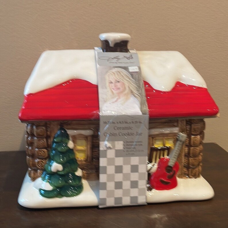 DOLLY PARTON Ceramic Cabin Cookie Jar Winter Holiday Christmas Etsy UK