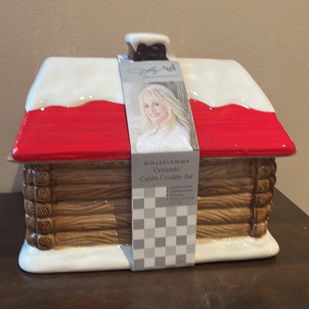 DOLLY PARTON Ceramic Cabin Cookie Jar Winter Holiday Christmas Etsy UK